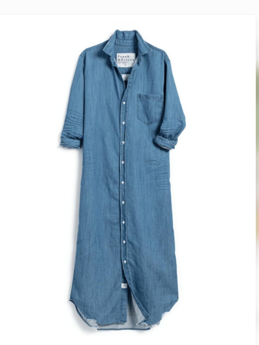 Frank & Eileen Rory Denim Maxi Shirt Dress Blue Size M